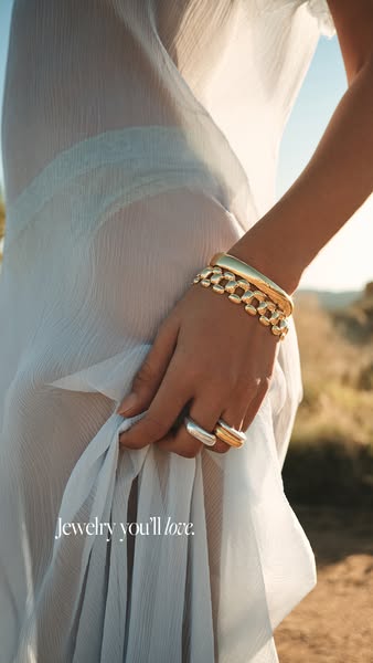 This ad uses an image of a woman wearing jewelry. The headline is, "Jewelry you'll love." The image is fra