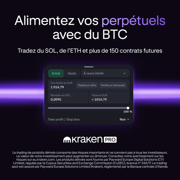 This ad promotes Kraken Pro as the platform for trading SOL, ETH, and over 150 other futures contracts with BTC.