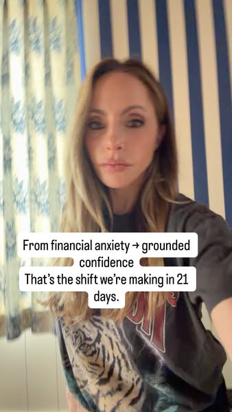 This ad features a woman speaking directly to the camera about overcoming financial anxiety.