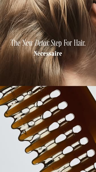 An image promoting Nécessaire's hair detox product.