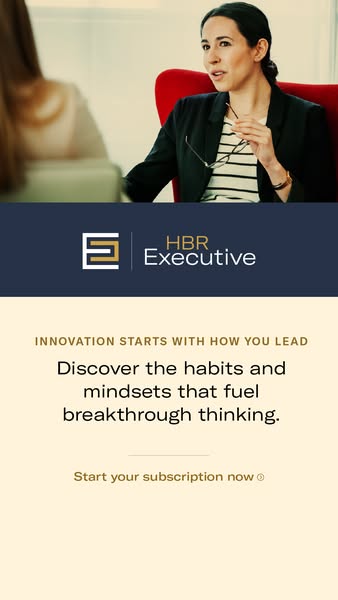 This ad for HBR Executive aims to attract new subscribers by highlighting the importance of innovative leadership. It fe