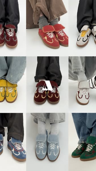 This ad uses a product grid that showcases several different color variations of the same shoe design. The ad contains n