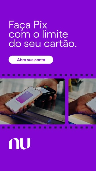 This ad promotes Nubank's Pix feature, which allows users to make payments using their credit card limit. The ad fea