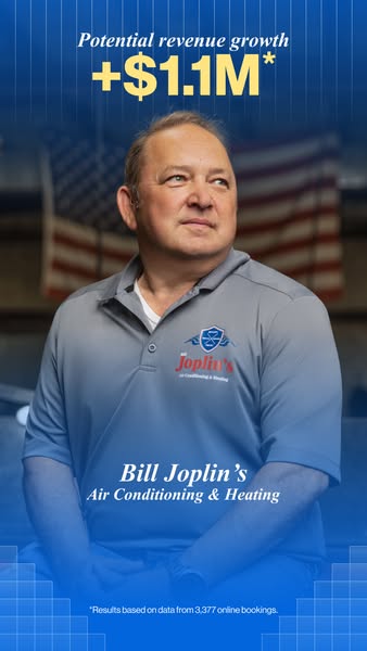 This image ad features Bill Joplin of Joplin's Air Conditioning & Heating, highlighting potential revenue growth