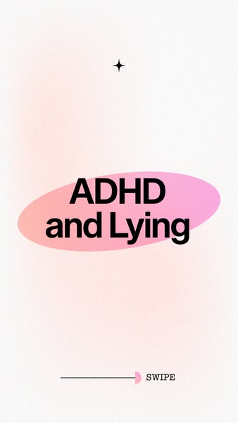 This ad is a carousel teaser for content about ADHD and lying. It is designed to grab attention and encourage the viewer