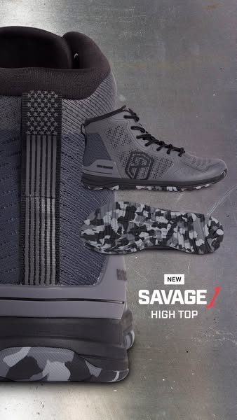 This ad showcases the new Savage High Top shoe from Rock Rooster. The ad features a close up of the shoe and highlights 