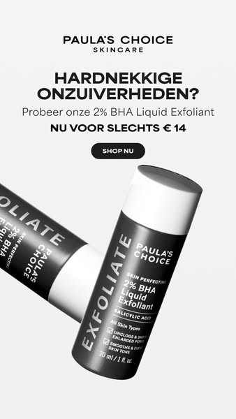 This ad features two Paula's Choice 2% BHA Liquid Exfoliant bottles. The ad's headline asks about stubborn impur