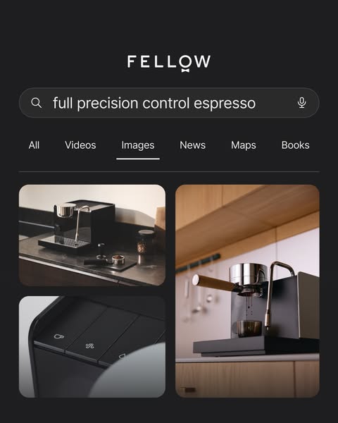 This ad is a visual depiction of a Google search result page for the Fellow brand, specifically showcasing images relate