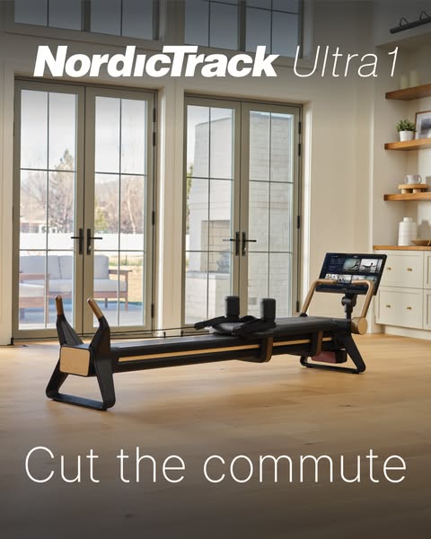 This image ad promotes the NordicTrack Ultra 1 rowing machine. The ad emphasizes the convenience of having a high-qualit