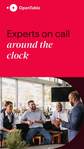This image ad for OpenTable features a group of diverse professionals in a bar setting, suggesting that OpenTable provid