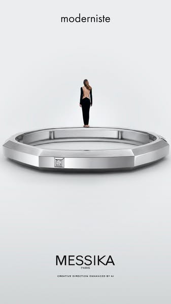 This ad shows a ring with a woman in the distance to display the ring.