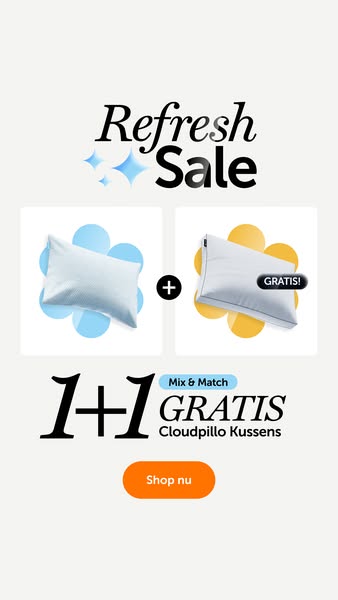 An image ad promoting a buy-one-get-one-free offer for Cloudpillo Kussens.