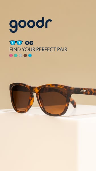 This ad showcases Goodr sunglasses, highlighting their variety and style.