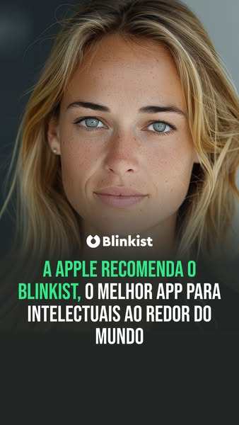 This ad for Blinkist features a close-up of a woman and text that translates to "Apple recommends Blinkist, the bes