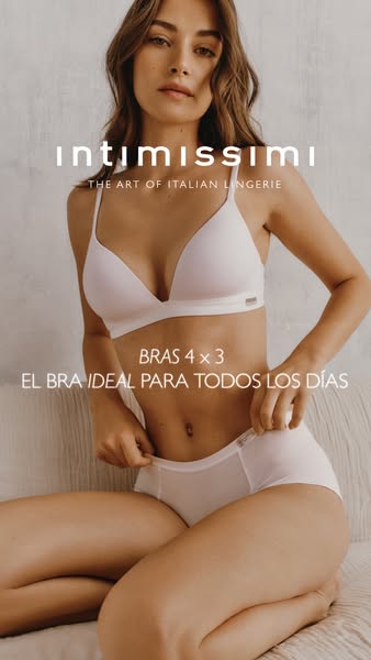 This ad showcases Intimissimi's lingerie and highlights a 4 for 3 promotion.