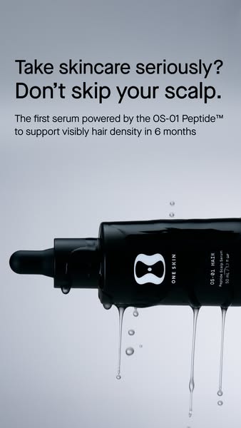 This ad presents a solution to the problem of ignoring the scalp in skincare. It introduces a serum designed to support 