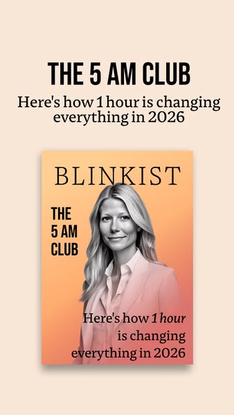 This ad uses a magazine cover featuring a celebrity to promote Blinkist's summary of "The 5 AM Club".