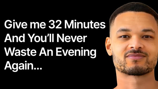 An image ad states, "Give me 32 Minutes And You'll Never Waste An Evening Again..." with a photo of a man 