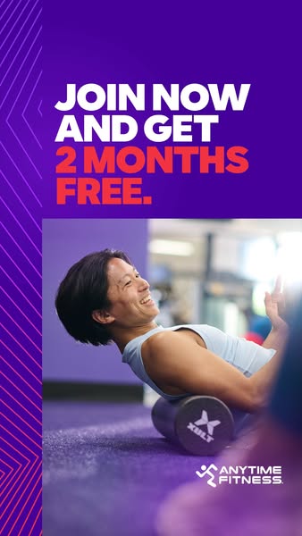 This ad for Anytime Fitness encourages users to join now and get two months free.