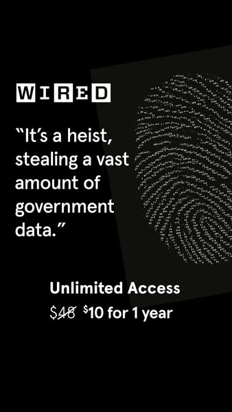 This image ad for Wired promotes unlimited access to the publication for one year at a discounted rate of $10. The ad fe