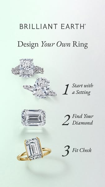 This ad from Brilliant Earth shows the steps to design your own ring.