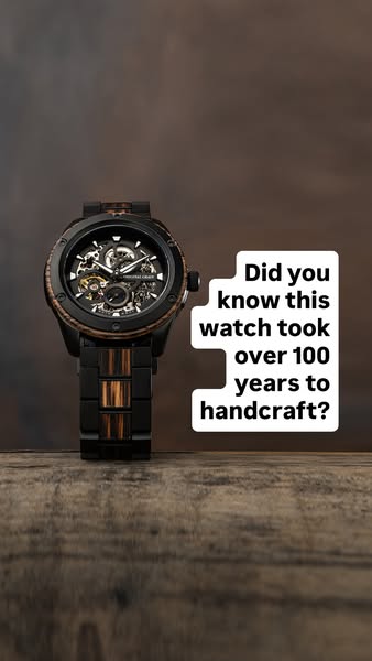 This ad features a close-up shot of a wooden watch, accompanied by a question designed to pique the viewer's curiosi