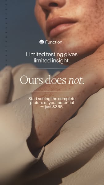 This ad for Function targets people who are frustrated with limited testing and insight. It offers a solution by promisi