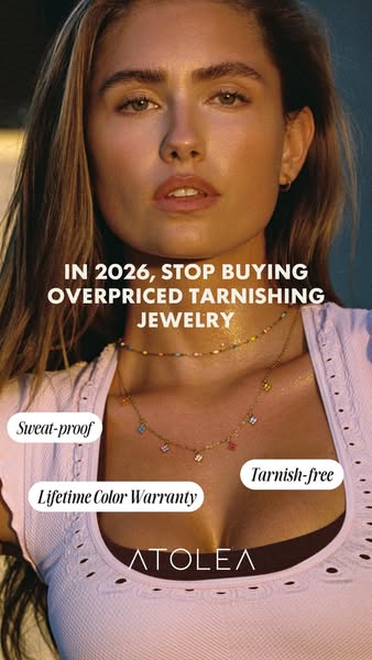 This image ad features a close-up of a young woman wearing jewelry, promoting its value and durability. The ad aims to a