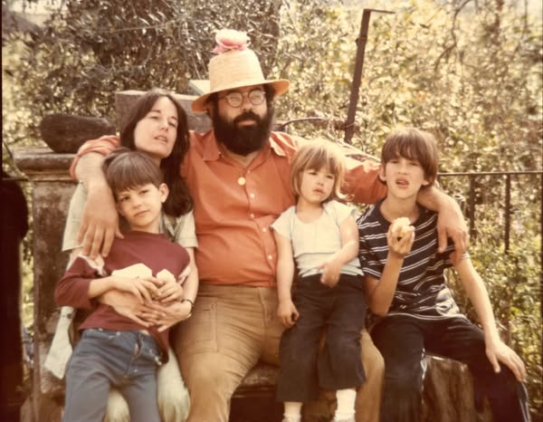 This ad features a vintage-style photograph of a family, likely intended to evoke feelings of nostalgia and warmth. The 