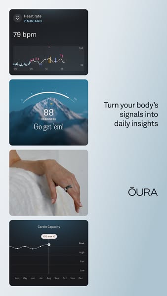 This ad showcases the Oura ring and how it provides users with daily insights from their body's signals. The ad uses