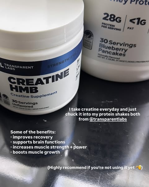 This ad is a user-generated content (UGC) style ad featuring Transparent Labs creatine and protein powder. The ad featur