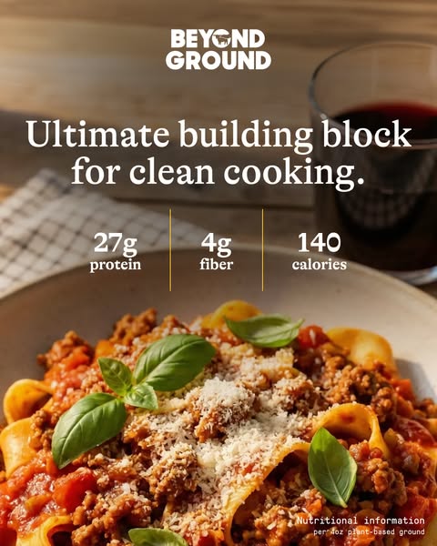 This image ad for Beyond Ground emphasizes the product's role as a building block for clean cooking, highlighting it