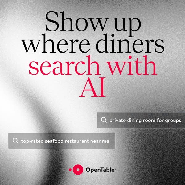 This ad for OpenTable targets restaurant owners. The ad presents a value proposition of showing up where diners are sear