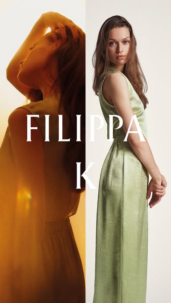 This image ad features a split screen. On the left, a woman is looking upwards, an orange hue on her face, with the bran