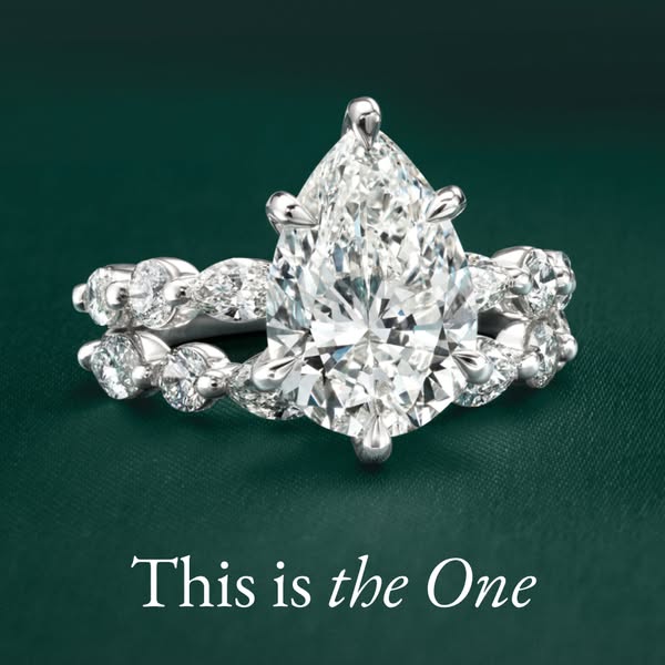 An ad featuring a close up of a diamond ring. The ad's headline states that this is "the one."