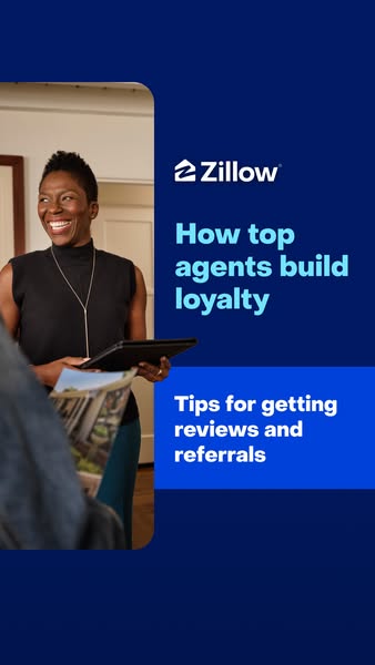 This image ad is designed to show real estate agents how to build loyalty by getting reviews and referrals by utilizing 