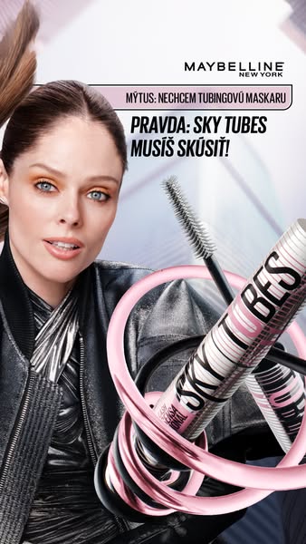 This ad for Maybelline Sky Tubes mascara is geared towards people who don't like tubing mascara, addressing the pain