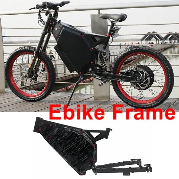 This ad features an ebike and its frame. The ad is intended to showcase the ebike frame.