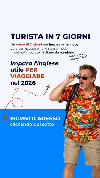 The ad promotes a course to learn English in 7 days. It targets potential travelers who want to be able to speak English