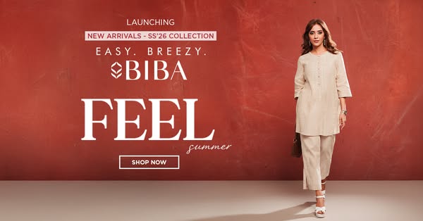 This ad is for the brand BIBA. The ad features the brand's new arrivals, specifically the SS'26 collection. The 