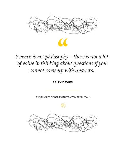 This ad features a quote from Sally Davies that touches on the differences between science and philosophy.