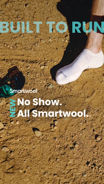 This image promotes Smartwool's new no show socks for running.