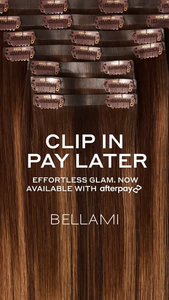 This ad for BELLAMI hair extensions highlights the ease of use of clip-in extensions and promotes the availability of Af