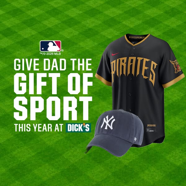 This ad encourages people to give the gift of sport this year at Dick's. Featured in the ad is a black Pittsburgh Pi