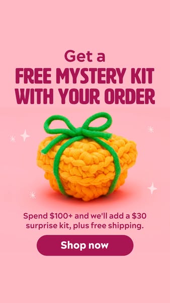 This image ad promotes a free mystery kit with orders of $100 or more, including free shipping.