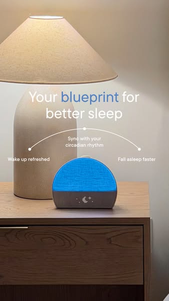 An ad for a sleep aid device that syncs with your circadian rhythm, the ad highlights that the device can help you wake 