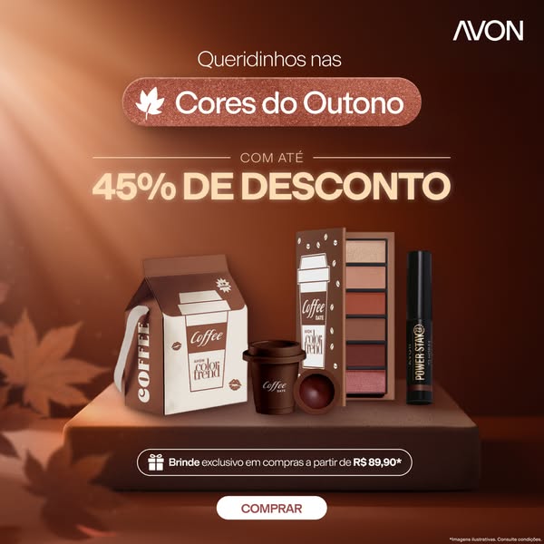 This ad promotes Avon's Color Trend makeup collection, showcasing a palette, eyeliner, and single eyeshadow. The col
