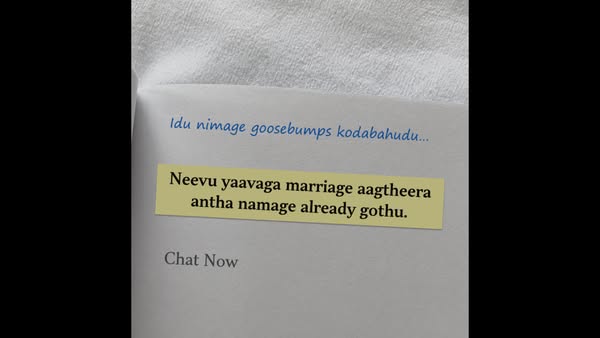 An image ad that features a book opened to a page with Kannada text printed on it. A sticky note with more Kannada text