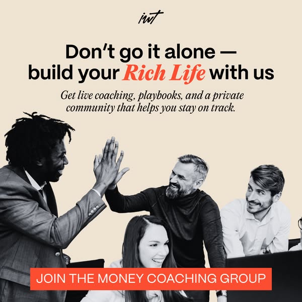 This image ad for IWT promotes their money coaching group. The ad features a group of smiling people and emphasizes the 