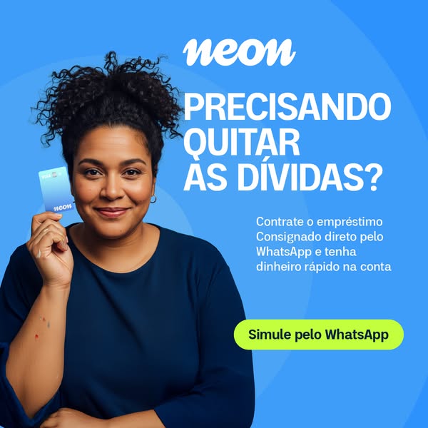 This ad shows a woman holding a Neon card and asks if the viewer needs to pay off debts. It promotes Neon's payroll 
